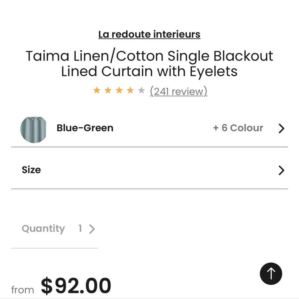 La redoute interieurs Taima Linen/Cotton Blackout Lined Curtain with Eyelets